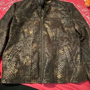 Brown and Gold Snake Print Jacket